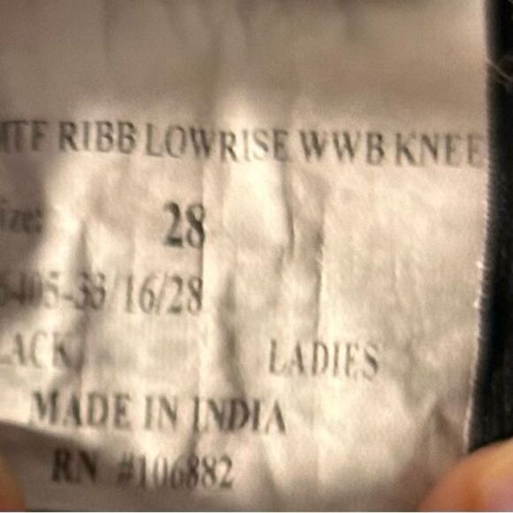 Marys Tack & Feed black ribb low rise wwb knee riding pants size 28 - Picture 9 of 12